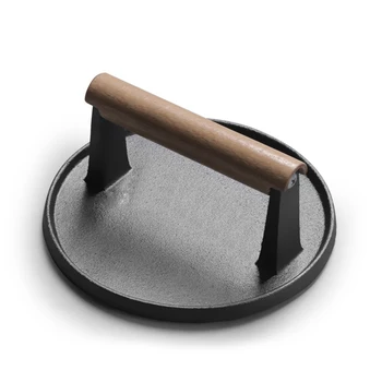 

Dibiao Grill Press Grill Press Meat Press Meat Press Pee With Wood Handle BBQ Cast Iron + Wood Material Multitools Meat Presses