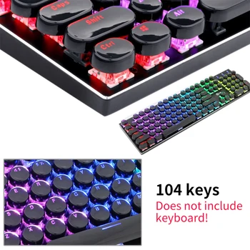 

104 Keys Decorative Mechanical Keyboard Durable Gaming Computer Accessories Retro Home Fashion Keycap Backlit Replacement Office