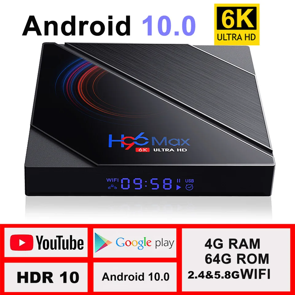 TV Box Android 10 4G 64GB 6K Android TV Box 2020 H96 MAX H616 Smart TV Box LEMFO 2.4G 5.8G WIFI Google Voice Set Top Box H96max|Set-top Boxes| - AliExpress