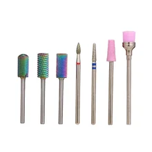 7 шт./компл. Вольфрам карбида алмазные фрезы для маникюра, Набор насадок для маникюра и педикюра, фрезер Nail Art Инструмент для лака для ногтей, аксессуары для украшения ногтей