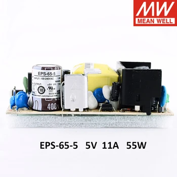 

Taiwan MEAN WELL Open Frame PCB Power supply EPS-65-5 65W 5V11A high efficiency bare board replace PS EPS-65