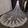 Real Photos 2 T Long Lace Wedding Veil 4 Meters White Ivory Bridal Veil with Comb Blusher Bride Headpiece Wedding Accessories ► Photo 2/6