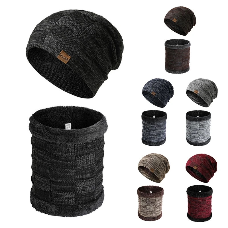 

Unisex Winter hiking cycling Scarf with Faux Fur knit Neck Warmer Chunky LX9E