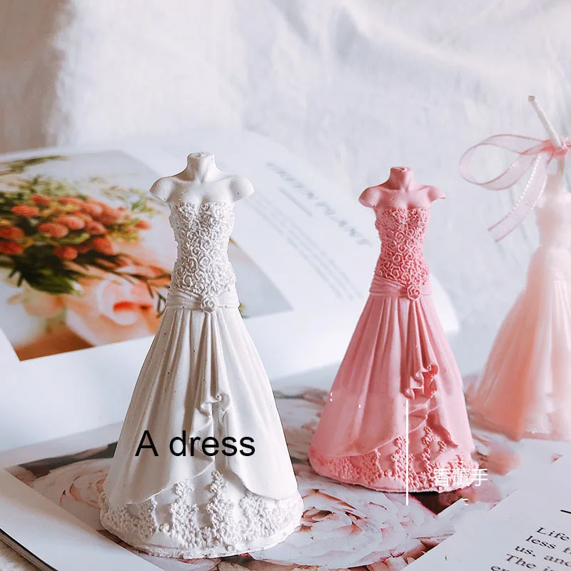 Свадебное платье невесты силиконовые формы для свеч костюм платье DIY штукатурка глиняная форма для свадебных подарков восковые формы для свечей