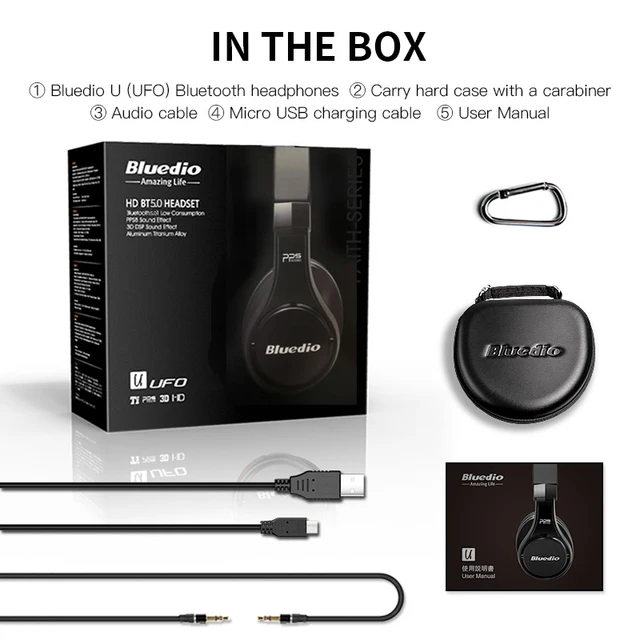 Bluedio UFO Generation Wireless HD Bluetooth 5.0 Headphones PPS8 Sound  Effect Over Ear Headset with 3D DSP Stereo Sound