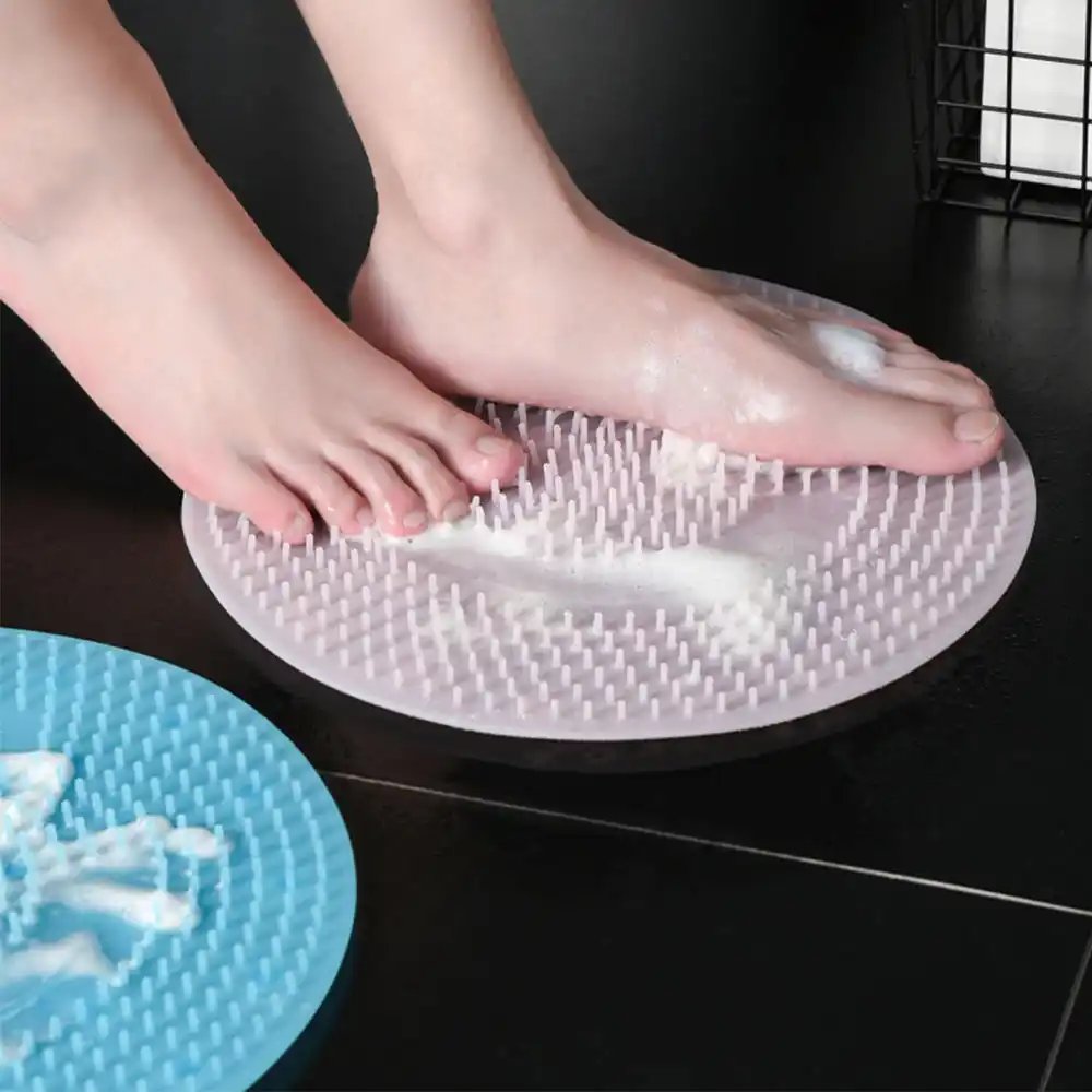 31cm Round Silicone Bath Massage Cushion Brush For Lazy Wash Feet Clean Dead Skin Bathroom Artifact Back Cushion Shower Foot