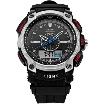 

OHSEN Brand LCD Date Alarm Silicone Strap Clock Relogio Masculino Quartz Wristwatch Men Military Digital Male Watches /OHS050