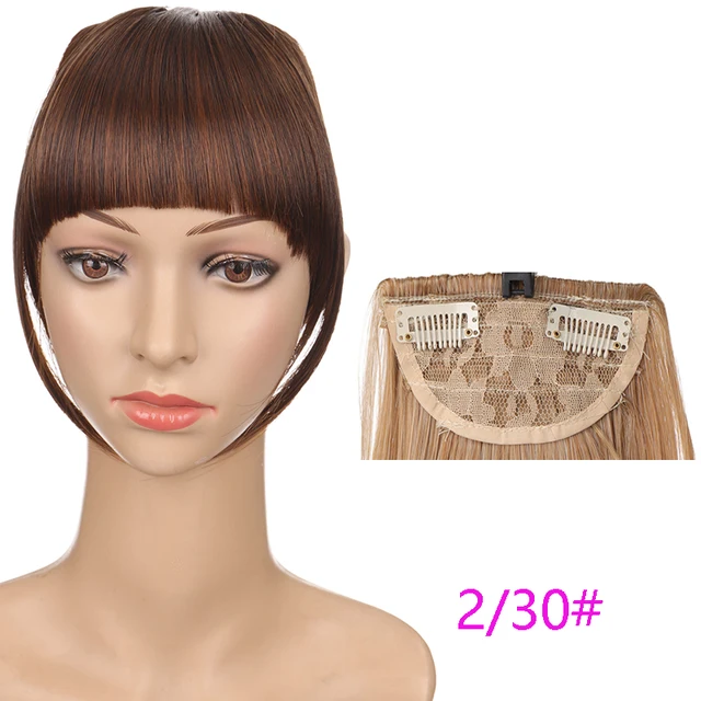 TALANG Neat Front Fringe Clip In  Hair Bangs  Hair Extensions Sweeping Side Blunt Bang Natural Black Brown Hairpieces WL-15