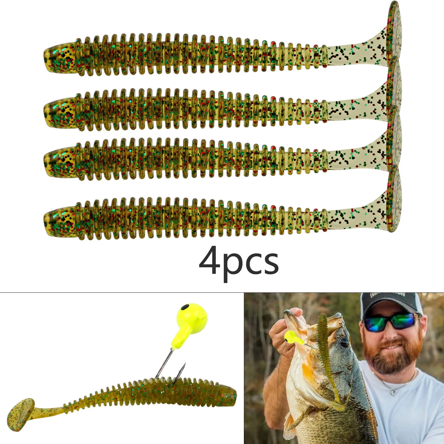 Sougayilang Metal Spinner Spoon Fishing Hook Soft Rubber Bait Fishing Lure VIB Hard Baits for Carp Fishing Tackle Pesca
