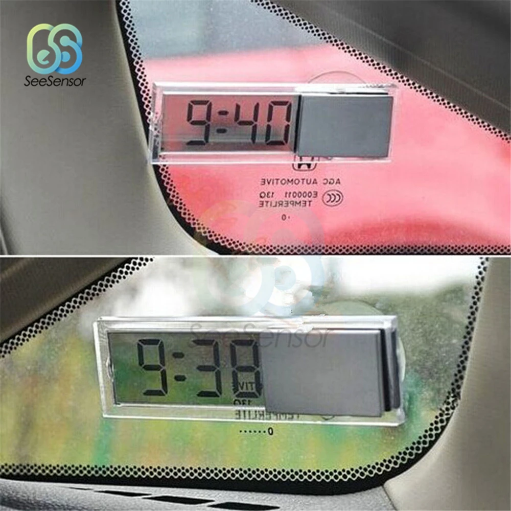 Car Electronic Clock Home Decor Liquid Crystal Display Desk Table Clocks LCD Car Timer Digital Clock with Suction Cup