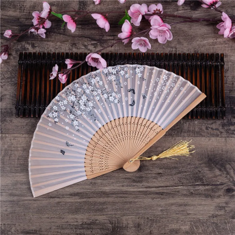 Летние винтажные бамбуковые складные ручные веер в виде цветка китайские танцевальные вечерние карманные подарки женские танцевальные вееры Декор