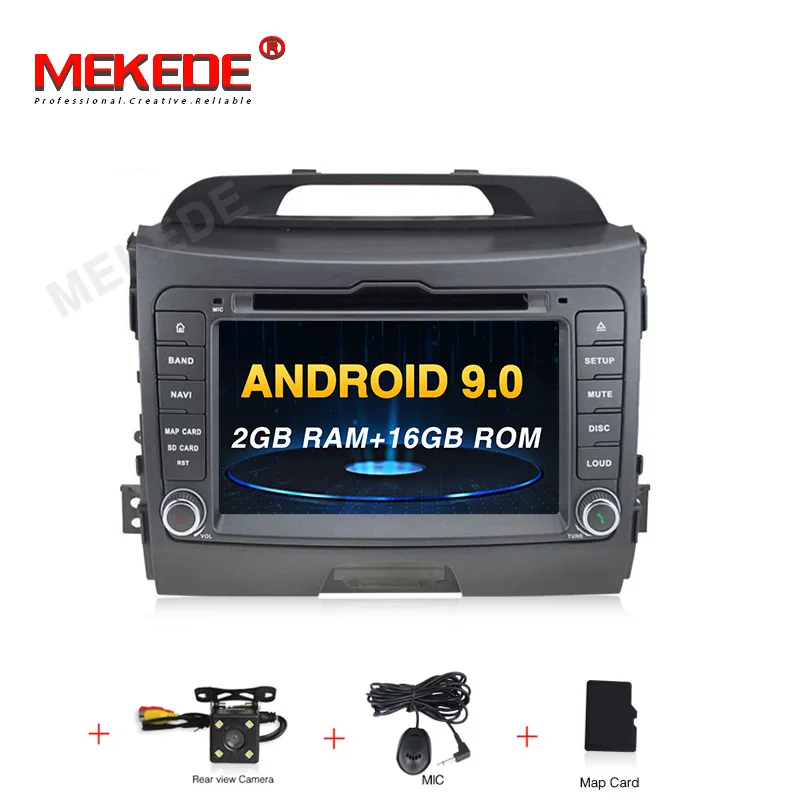 MEKEDE автомобильный Android 9,0 4+ 64G Автомобильный мультимедийный плеер Автомобильный dvd для KIA sportage 2011 2012 2013 головная Панель навигации GPS - Цвет: add camera