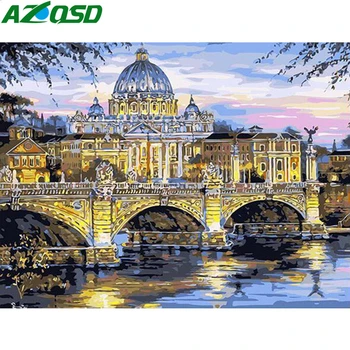 

AZQSD Paint By Numbers Scenery Kits Drawing Canvas Oil Painting By Numbers Landscape 50x40cm Unframed Home Decor