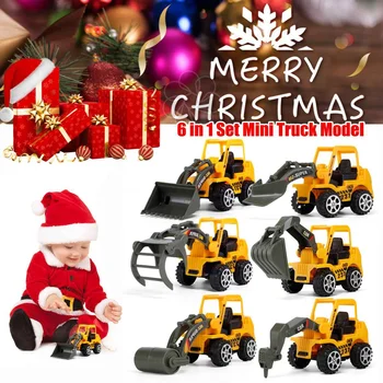 

6 Styles Mini Engineering Car Tractor Toy Dump Truck Model Classic Toy Alloy Car Children Toys Engineering Vehicle