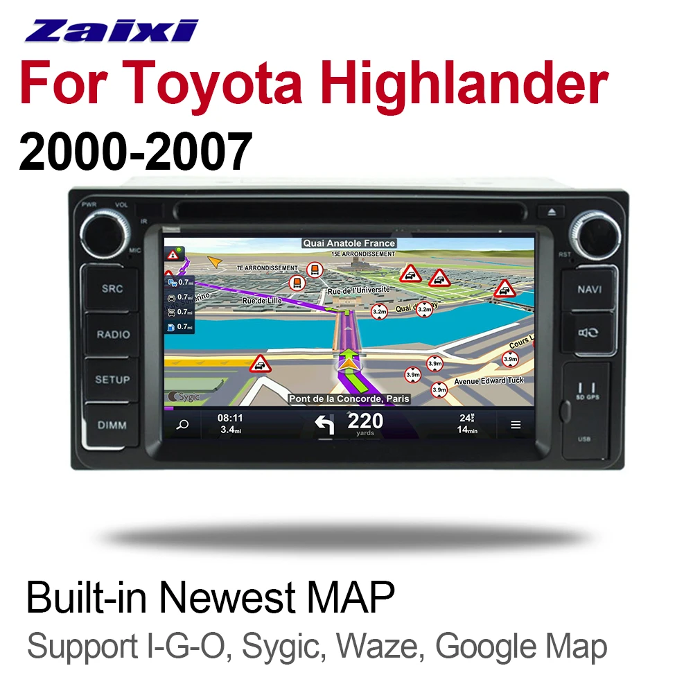 Фотомагнитола для Toyota Highlander 2000 2001 2002 2003 2004 2005 2006 2007 мультимедийная карта GPS