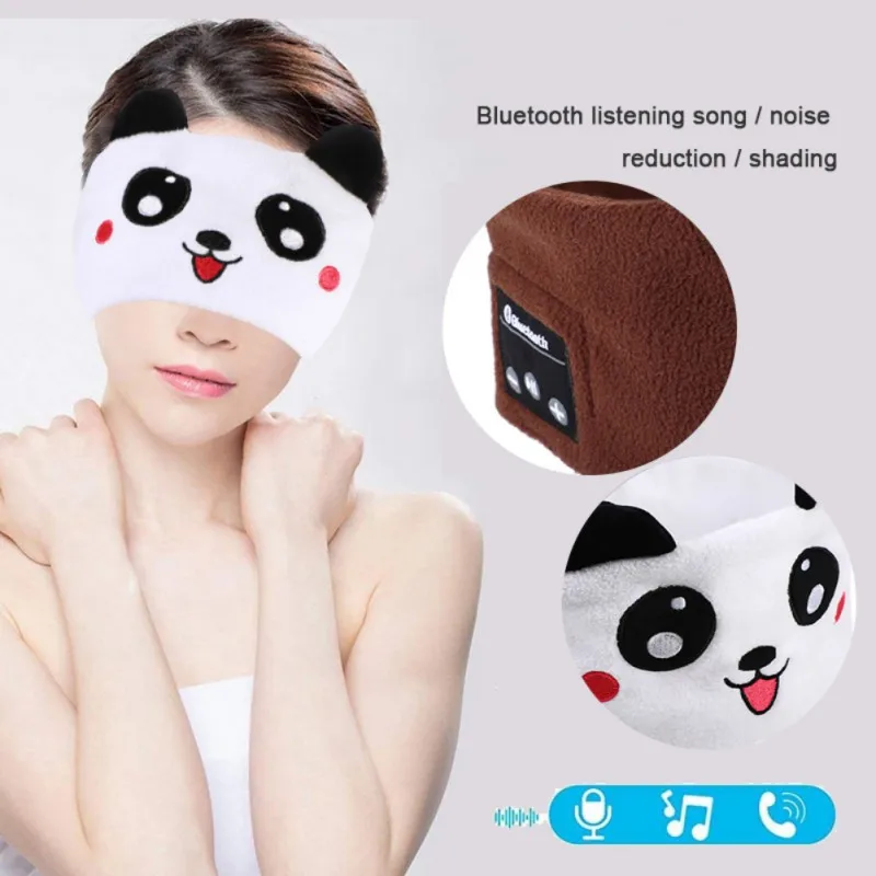 Для детей Bluetooth гарнитура повязка на голову в виде животного мультфильм мягкий сна маска для глаз Бегемот шляпа дети Беспроводные наушники с микрофоном Новинка