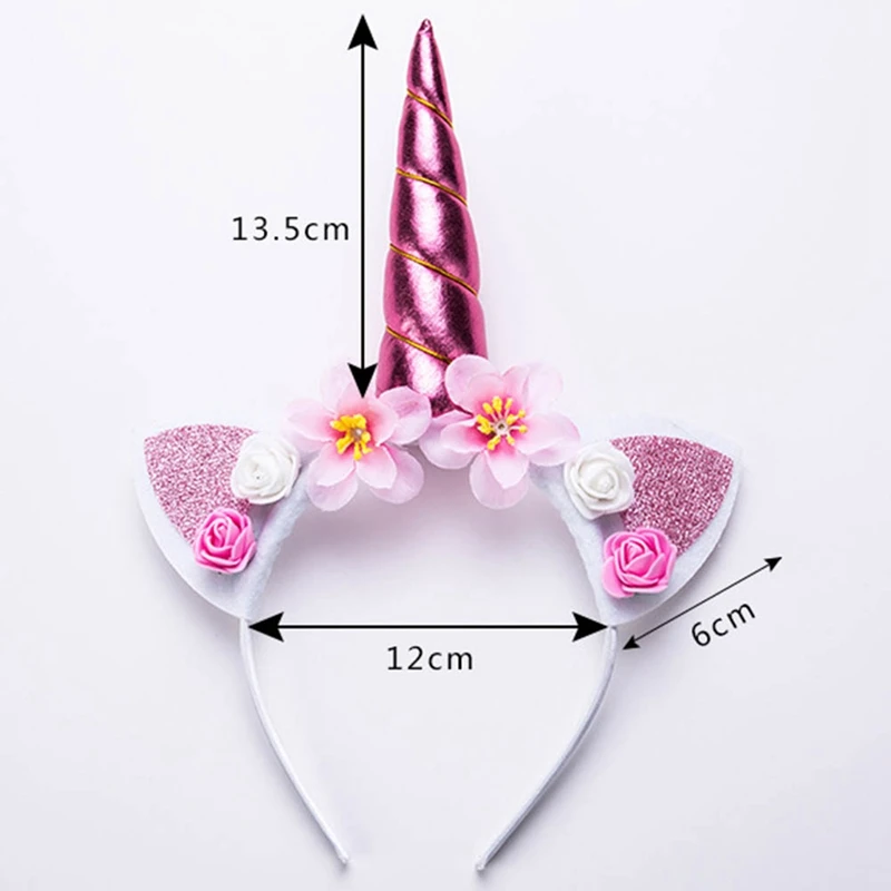 New Cute Kids Women Sweet Flower Unicorn Horn Hair Band Headband Birthday Party Flower Floral Headwear