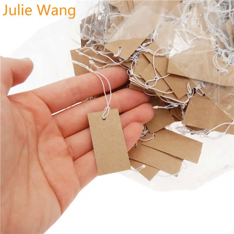 Julie Wang 1000 шт. 4x2 см подвесная бирка карточка со шнурком блестящая фотобумага |