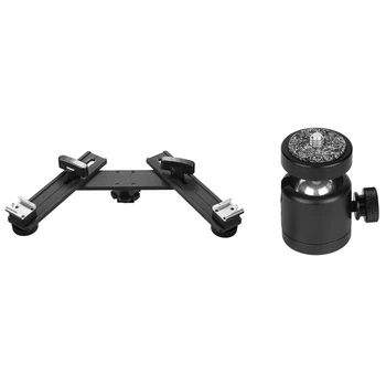 

1 Pcs 13 Inch Twin Speed Light Flash Hot Shoe Bracket Mount Holder & 1 Pcs Tripod Ball Head 1/4 Inch Screw Mount Bracket