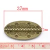 DoreenBeads Zinc metal alloy Spacer Beads Oval Antique Bronze Pattern Jewelry DIY Findings Handmade Accessories Charm,2 PCs ► Photo 2/3