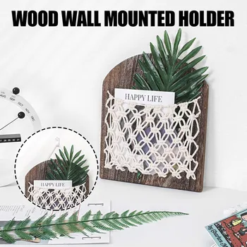 

Wood Wall Mounted Holder Rustic Magazine Rack Storage Organizer Hanging File Holder Office Folder Mail Organizer Wall Decoration