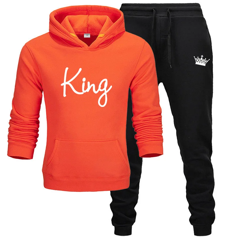 Осенняя и зимняя мужская толстовка с капюшоном, штаны для бега, мужской костюм с принтом, спортивная одежда, спортивная одежда, брендовая одежда - Цвет: 14