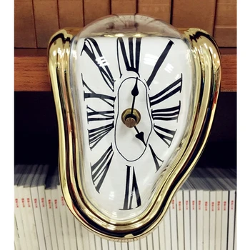 

Novel Surreal Melting Distorted Corner Wall Clock Surrealist Salvador Dali Style Wall Decor Table Twisted Dali Melting Table Dec