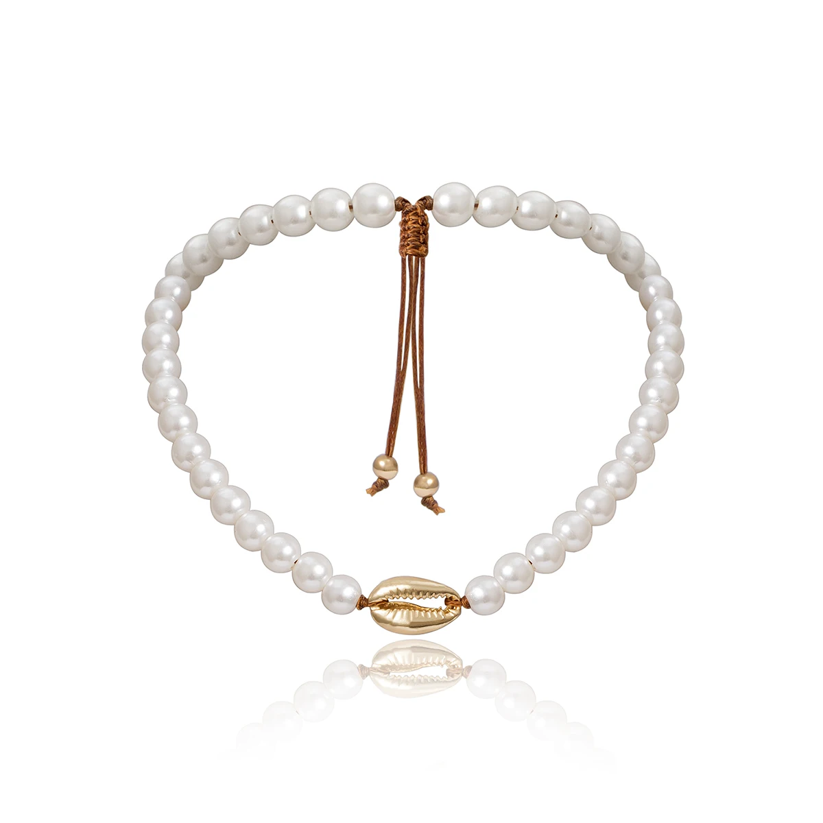 SHIXIN, очаровательное жемчужное ожерелье для женщин, жемчужное ожерелье из бисера в виде ракушки, летнее модное короткое колье, украшение на шею, ювелирное изделие