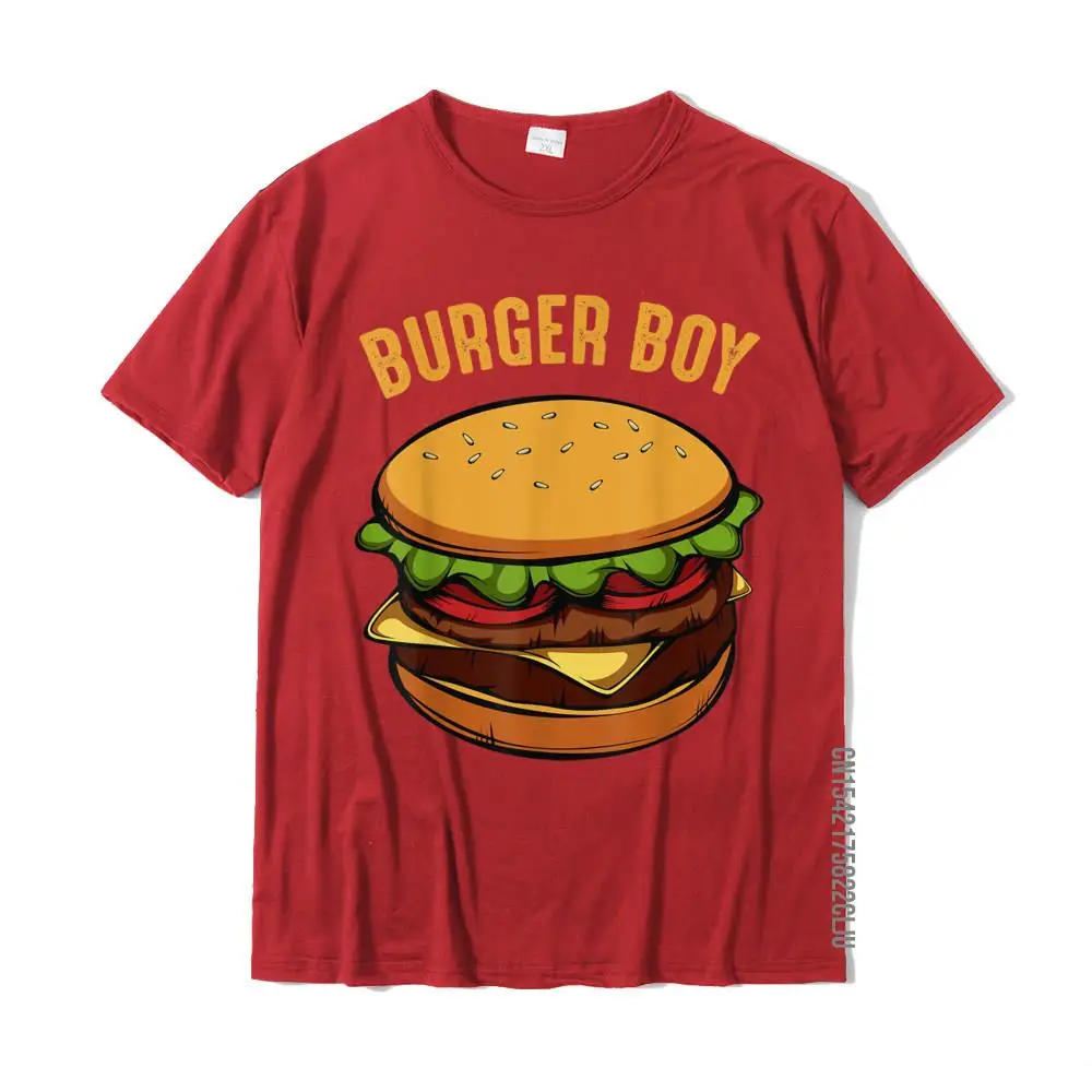 Tops T Shirt Casual Tee-Shirts Father Day Latest Summer Short Sleeve All Cotton Round Neck Youth Tshirts Summer Hamburger Cheeseburger Burger Boy Funny Fast Food Lover T-Shirt__24363 red