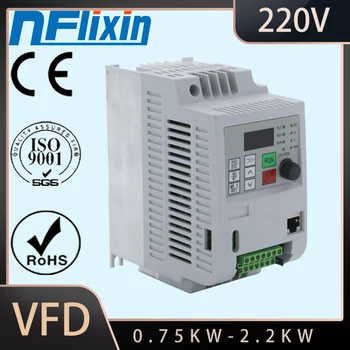 

VFD Inverter 1.5KW/2.2KW/4KW/5.5KW Frequency Converter 3P-220V Output CNC Spindle motor speed Control VFD Converter