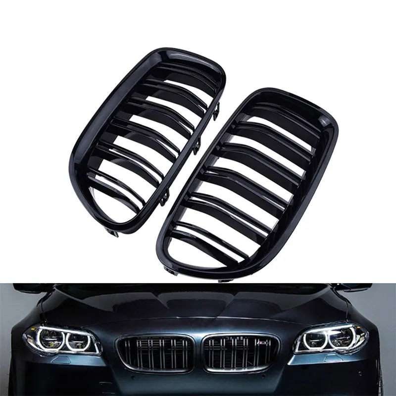 2 шт. Глянцевая передняя решетка для автомобиля широкая радиатора BMW 5 серии F10 F18