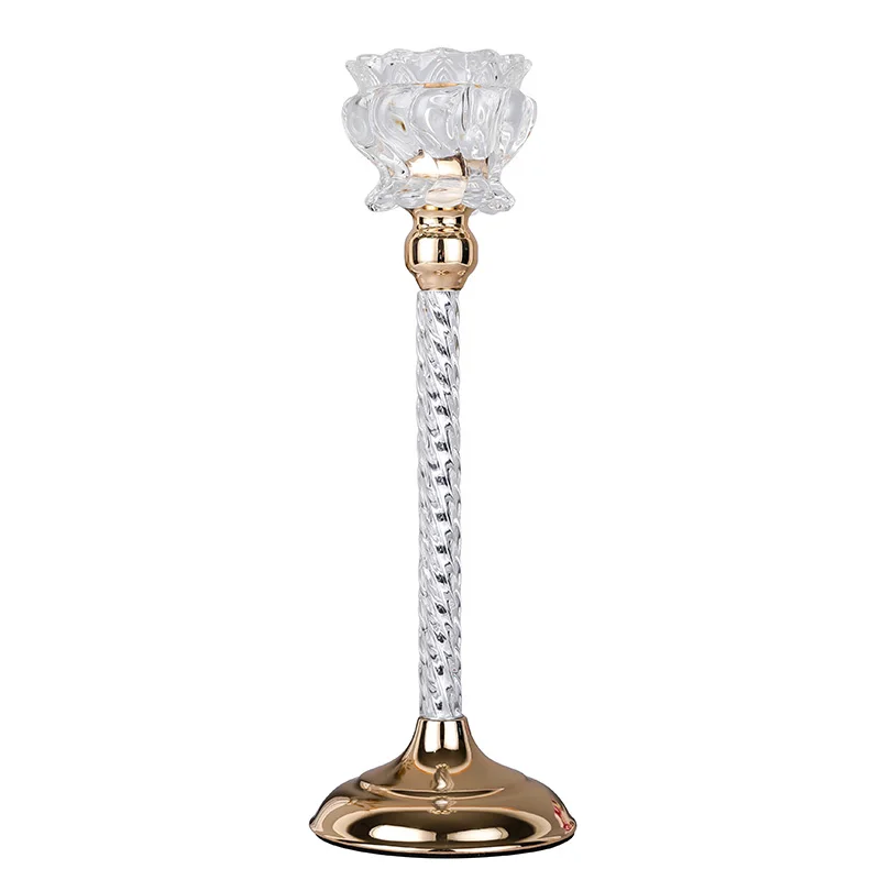 New Metal Crystal Cut Glass Candlestick Candle Holder Stand Tea Light For Coffee Dining Table Centerpieces Wedding CH107 | Дом и сад
