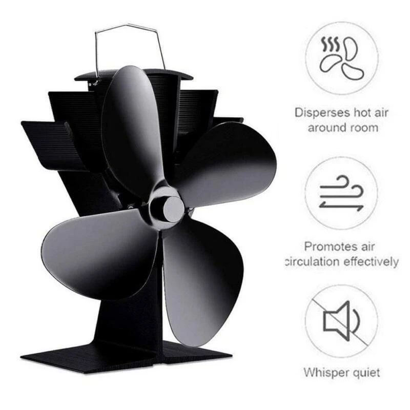 4 Лопастной вентилятор для дровяной горелки/камина экологический 1x|Комплекты и