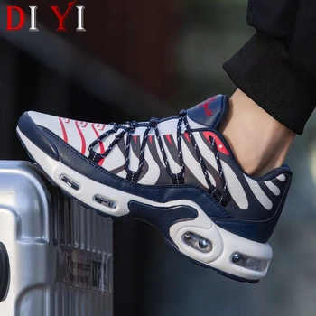 

Men Sport Shoes Platform Men's Sneaker Air Mesh Running Tennis Man Shoes Lace Up Men's White Sports Shoe for Summer Big Size A05