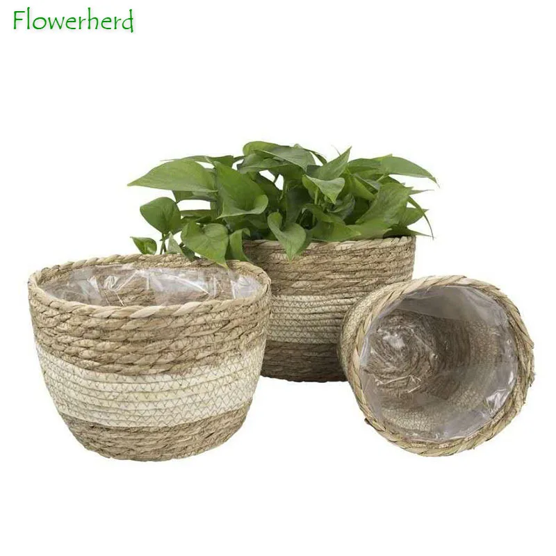 IndoorPlanterStrawFlowerBasketsFlowerPotsPottedPlantsWoven