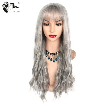 

Long Wavy Cosplay Wigs for Women Middle Part Synthetic Wig With Bang Natural Heat Resistant Hair