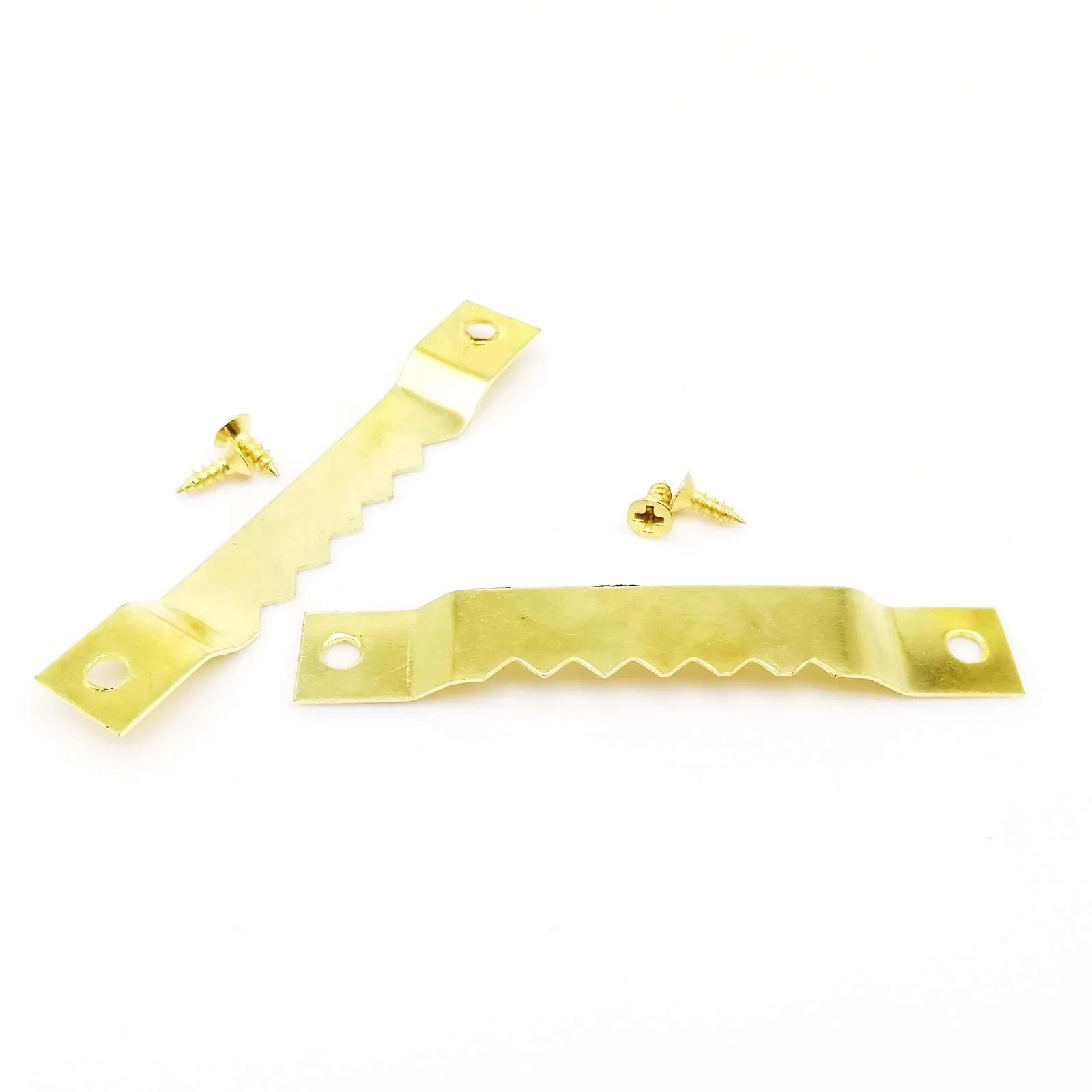 Golden Black 10x67mm With Screws Sawtooth Oil Painting Mirror Picture Photo Frame Hanging Saw Tooth Hooks Hanger 25pcs picture frame hangers