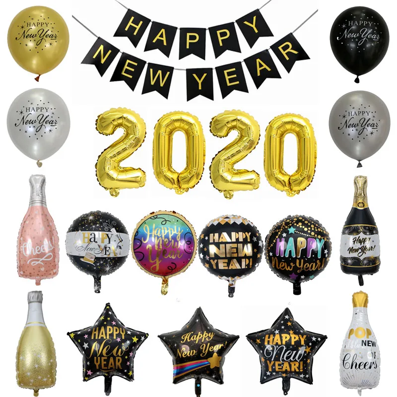 Воздушные шары с надписью "счастливый год", 16 дюймов, цифр, золотые, серебристые, фольгированные шары с буквенным принтом, рождественские украшения, новогодние вечерние шары