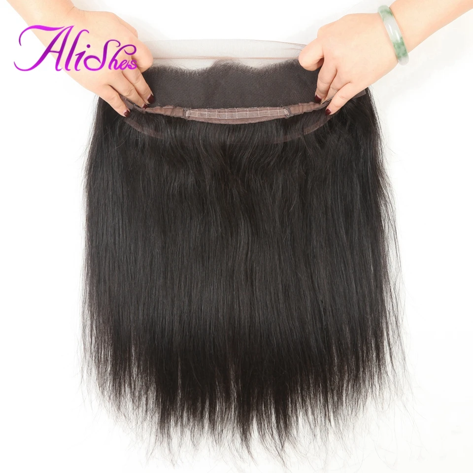 Allaes Remy Hair прямые бразильские волосы с закрытием 360 человеческие 8 20 дюймов