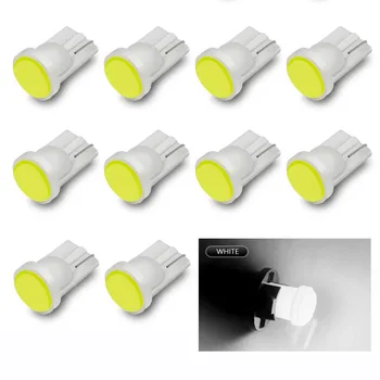 

10 Pcs Car Interior LED T10 COB / 8SMD W5W Wedge Instrument for Door Side Bulb Car Lamp Light Blue / Green / Red 12V Source