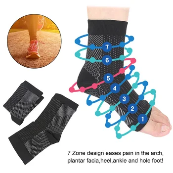 

1 Pair Open-toe Breathable Pain Relief Foot Plantar Fasciitis Compression Sleeves Socks for Football Tennis Basketball Hiking