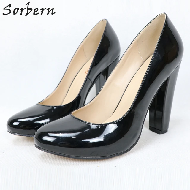 Patent Leather Shoes Women Round Toe 