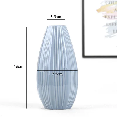 Высококачественная керамическая ваза для цветов, большая ваза для растений, Современное украшение для дома, цветочный горшок настольного типа, синяя ваза для цветов - Цвет: A