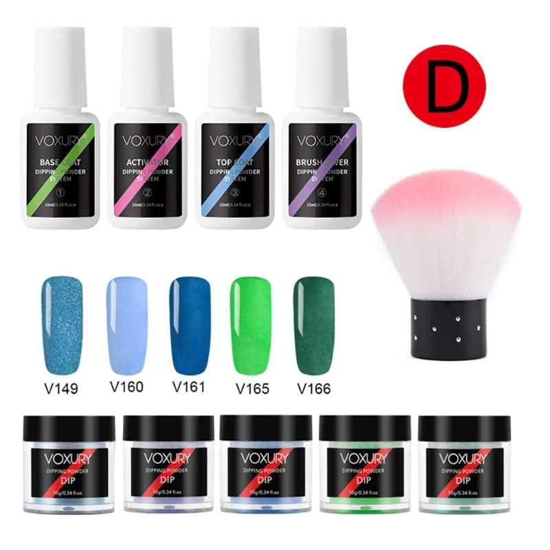 Mergulhando em pó Conjunto de Escova Prego Mergulho Francês Brilho Shinning Unhas Manicure Kit