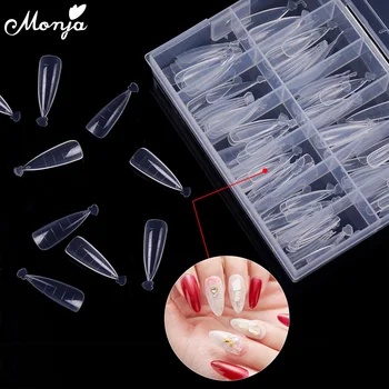 

Monja 120 Pcs/Box Full Cover Nail Art Quick Building Mold Tips Multi-size Acrylic False Nail Extension Form DIY Manicure Tool