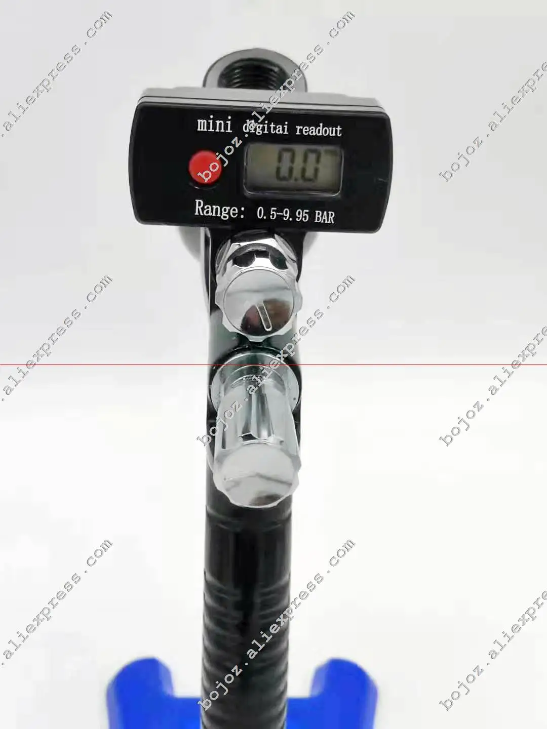 Профессиональный GTI pro lite пистолет для покраски TE20/T110 1,3 насадка Воздушный Распылитель на водной основе с мини цифровым регулятором воздуха - Цвет: BLK GTI T110 Gauge