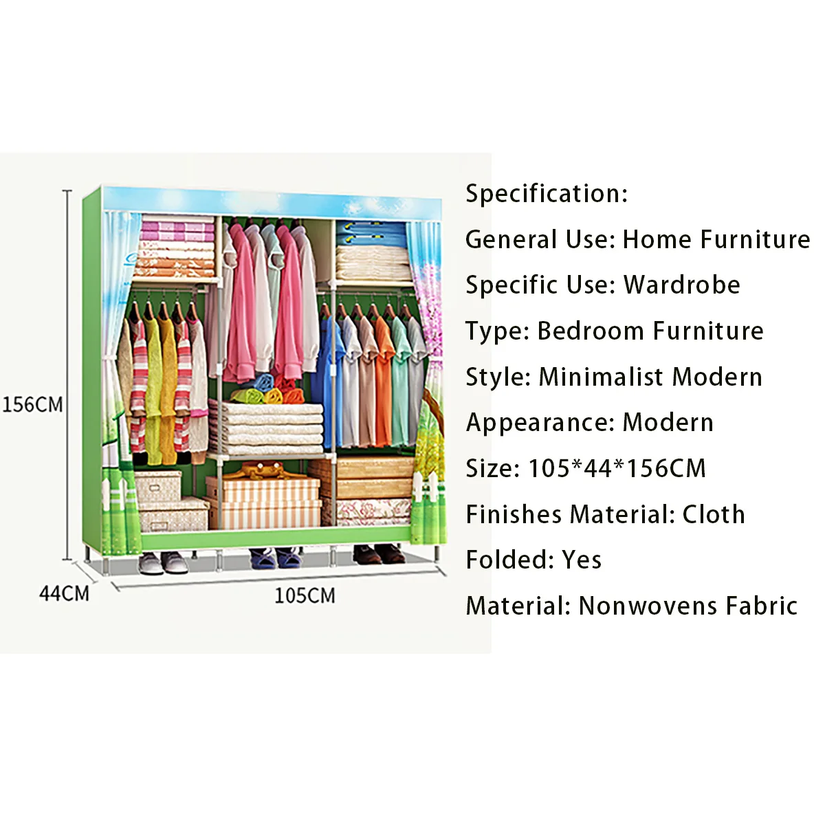 Cloth Wardrobe Fabric Closet Portable Folding Dustproof Waterproof Clothing Storage Cabinet Furniture bedroom furniture