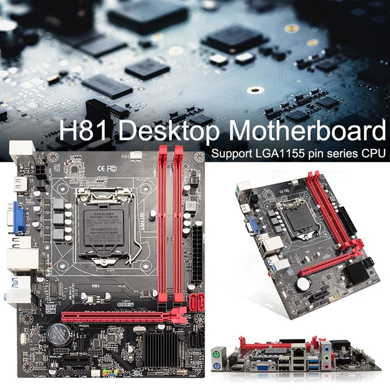 Материнская плата H81 для настольного компьютера с разъемом Lga 1150 Pins I3 I5 3470 4590 Cpu Super B85 Micro-Atx Uefi bios