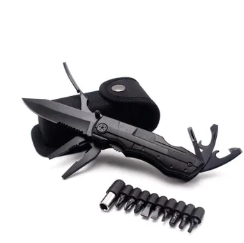 

Portable folding multipurpose knife pliers 3CR13 material outdoor hunting waist bag camping survival knife pliers tool