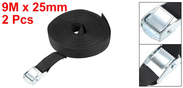 9M 2pcs Uxcell 9 м 10 м 11 м 12 м Пряжка галстук-вниз ремень грузовые ремни для подставки-держатели для портативных устройств буксировочный трос прочный храповый ремень для багажа Сумка - Цвет: 9M 2pcs